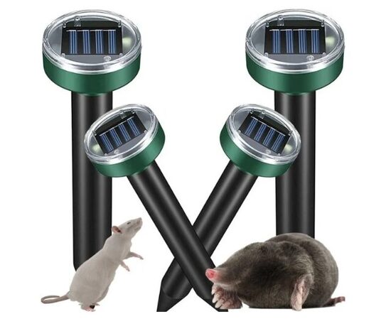 Kurmių ir graužikų atbaidymo priemonė su saulės elementu, 4 vnt